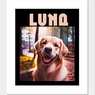 LUNA, bootleg,  golden retriever puppy design for dog lovers Posters and Art